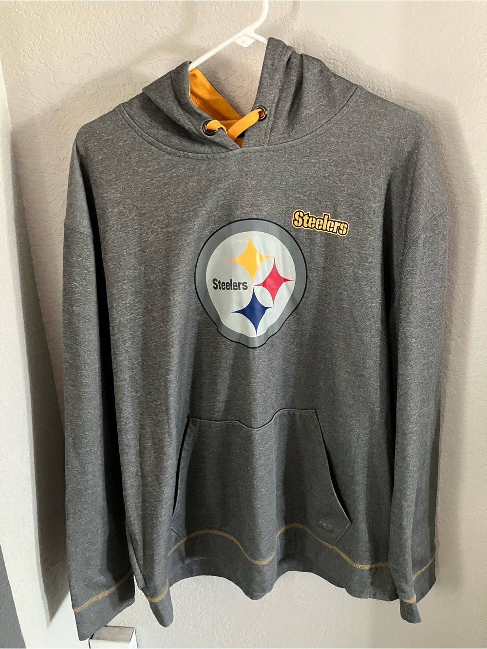 Team Apparel Gray Hoodie with Gold Lined Hood